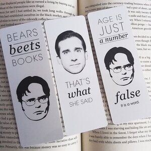 THE OFFICE bookmarks (3 different designs) and one booklist tracker